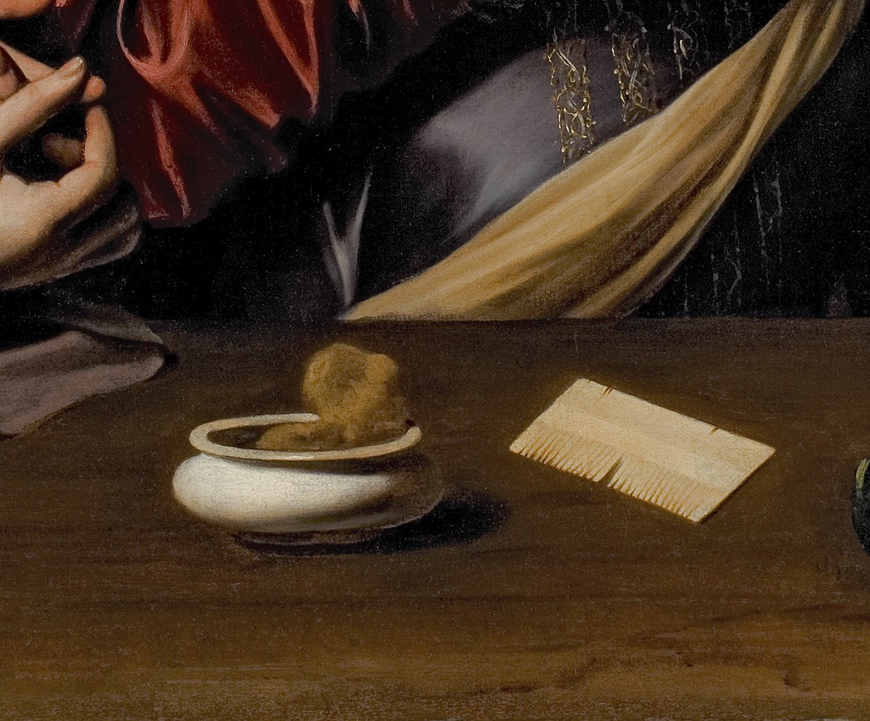Detalj av The Conversion of the Magdalene, c.1598 (olja och tempera på duk) av Michelangelo Merisi da Caravaggio