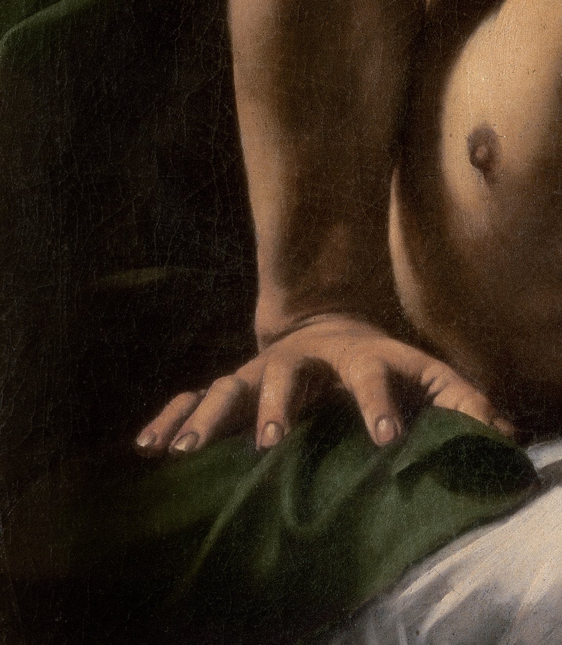Detalj av generalens hand från Judith och Holofernes, 1599 av Michelangelo Merisi da Caravaggio