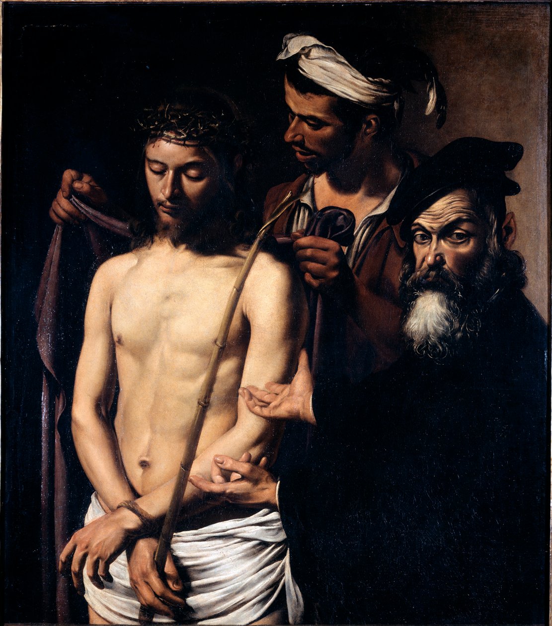 Ecce homo Målning av Michelangelo Merisi känd som Caravaggio (The caravage av Michelangelo Merisi da Caravaggio