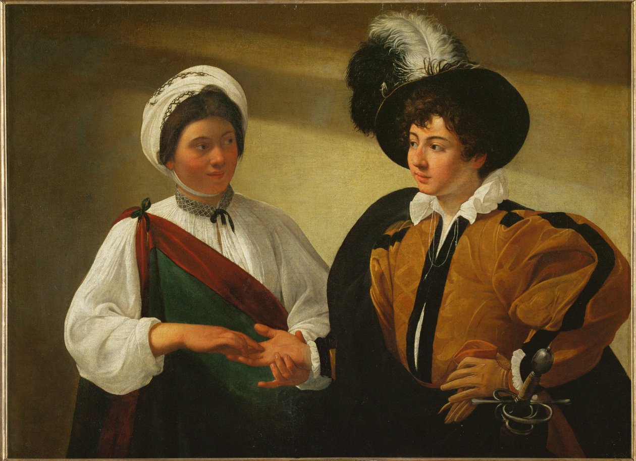 La diseuse de bonne aventure - Spåkvinnan ... av Michelangelo Merisi da Caravaggio