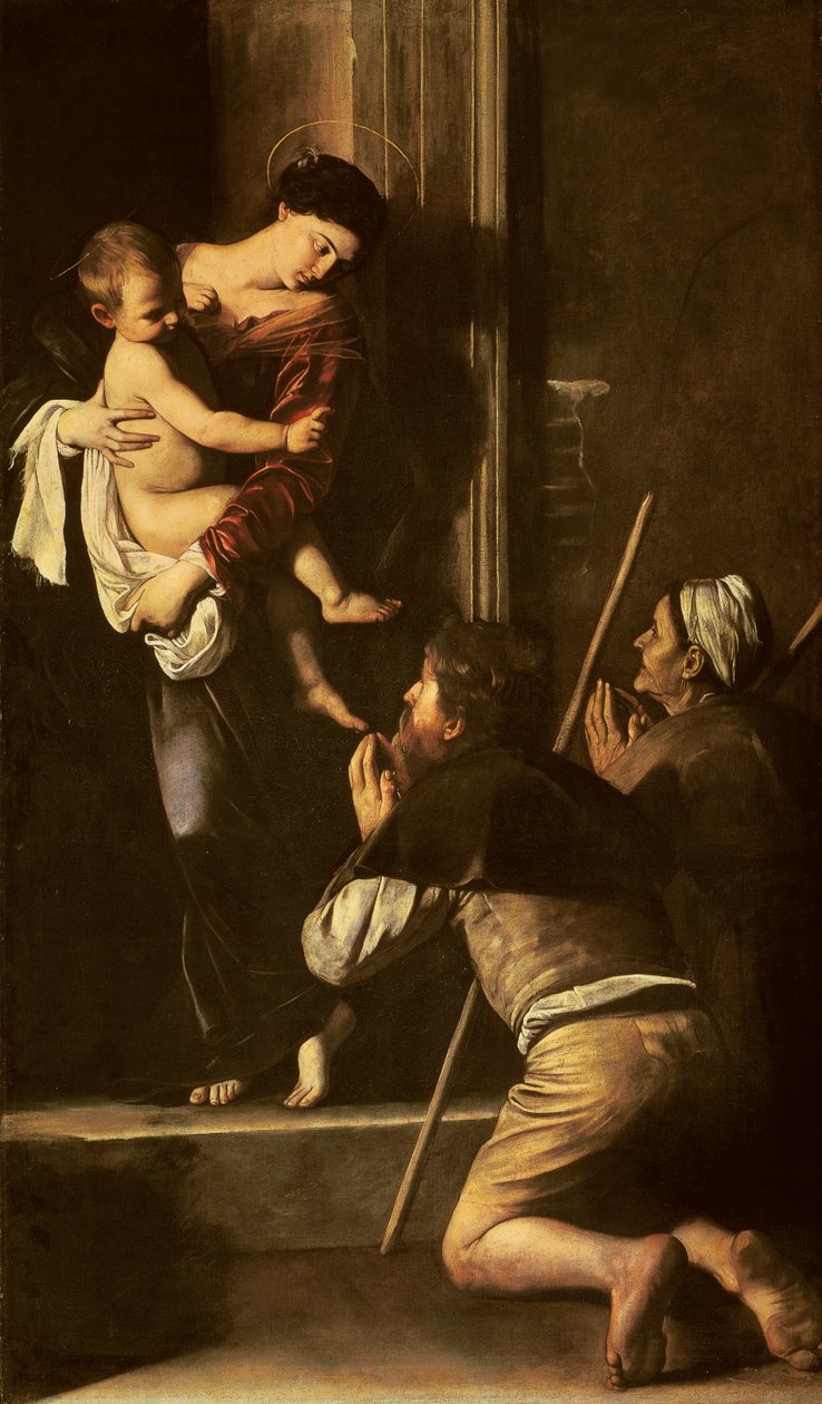 Madonna of the Pilgrims, ca 1603-05 (olja på duk) av Michelangelo Merisi da Caravaggio