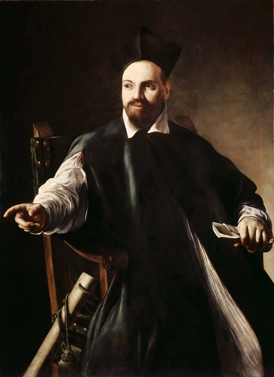 Porträtt av Maffeo Barberini av Caravaggio, Michelangelo (1571-1610). Olja på duk, ca. 1598, Mått: 124x99. Privat samling av Michelangelo Merisi da Caravaggio
