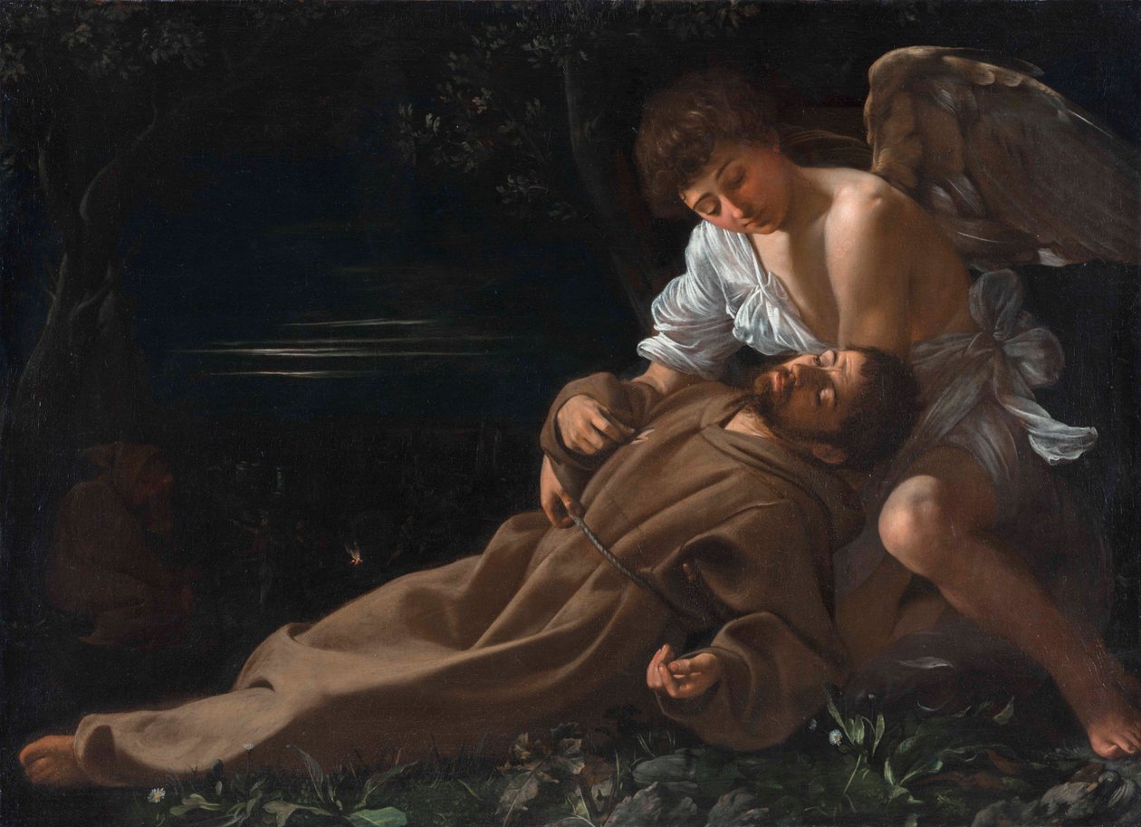 Den helige Franciskus av Assisi tar emot stigmat av Michelangelo Merisi da Caravaggio
