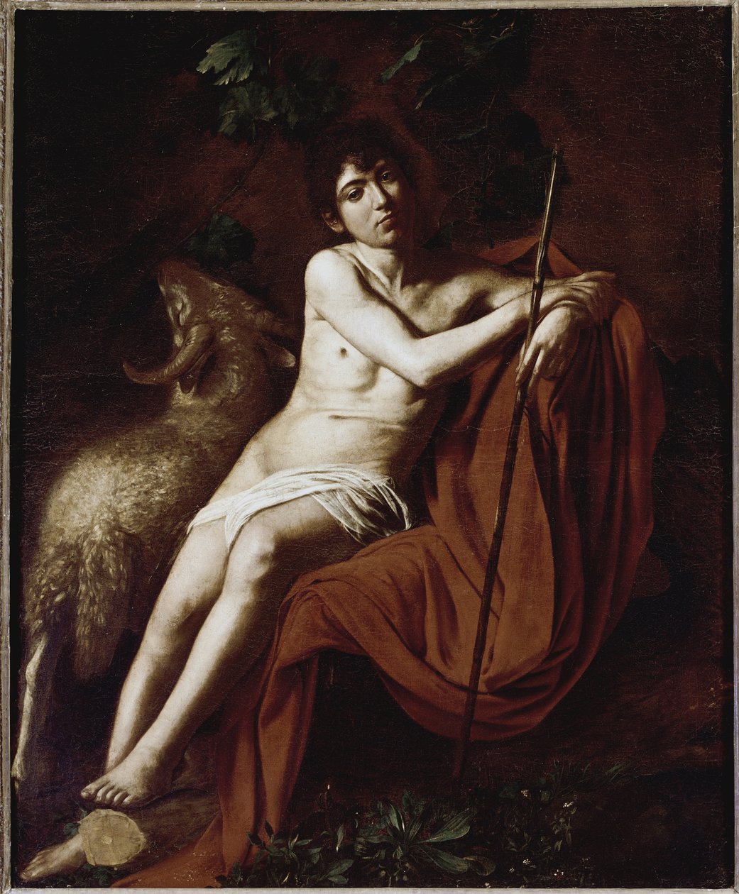 Saint John the Baptist (St John Baptist) Målning av Michelangelo Merisi dit The Caravaggio ou il Caravaggio (1571-1610) 1609-1610 Dim 1,59x1,24 m Rom Galleria Borghese av Michelangelo Merisi da Caravaggio