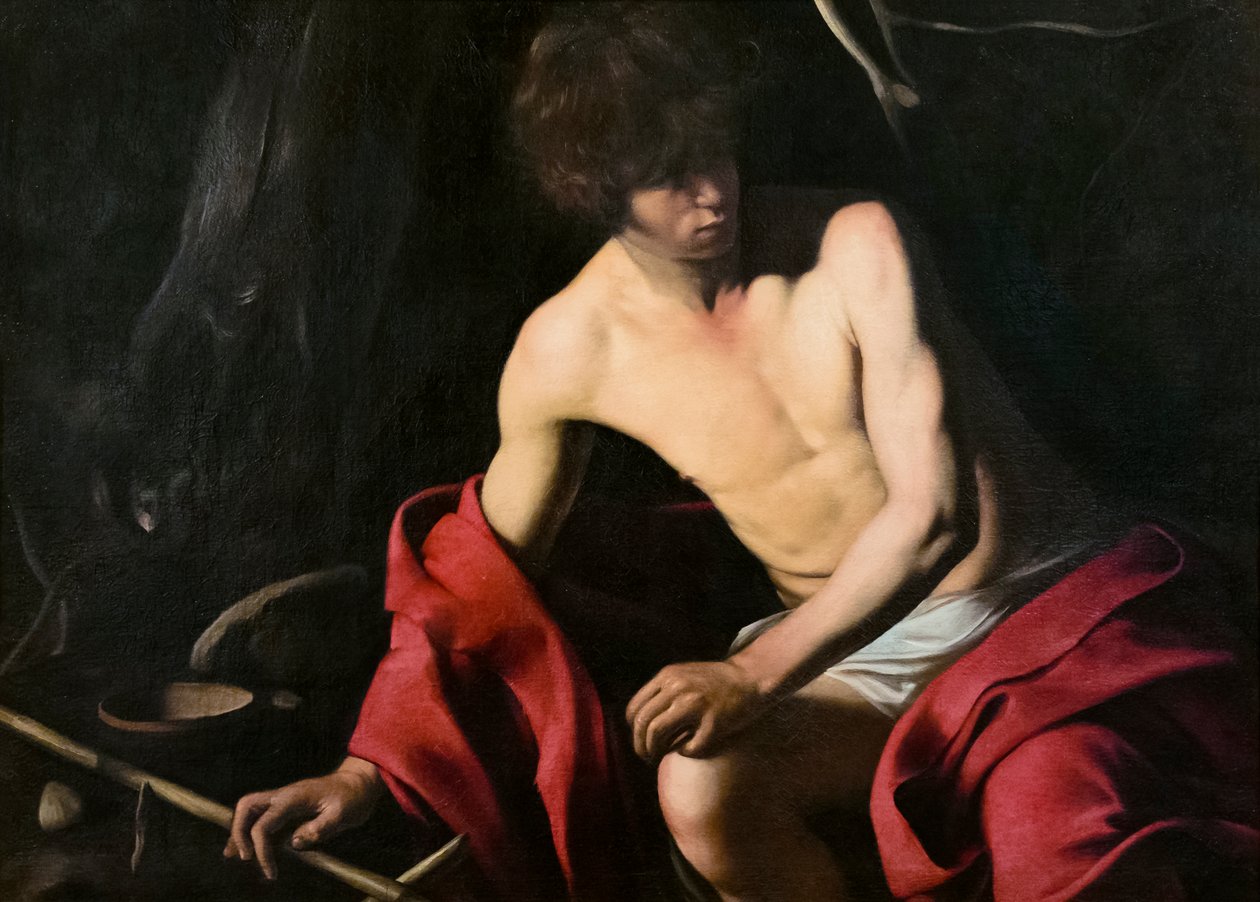 Johannes döparen, ca 1605 (olja på duk) av Michelangelo Merisi da Caravaggio