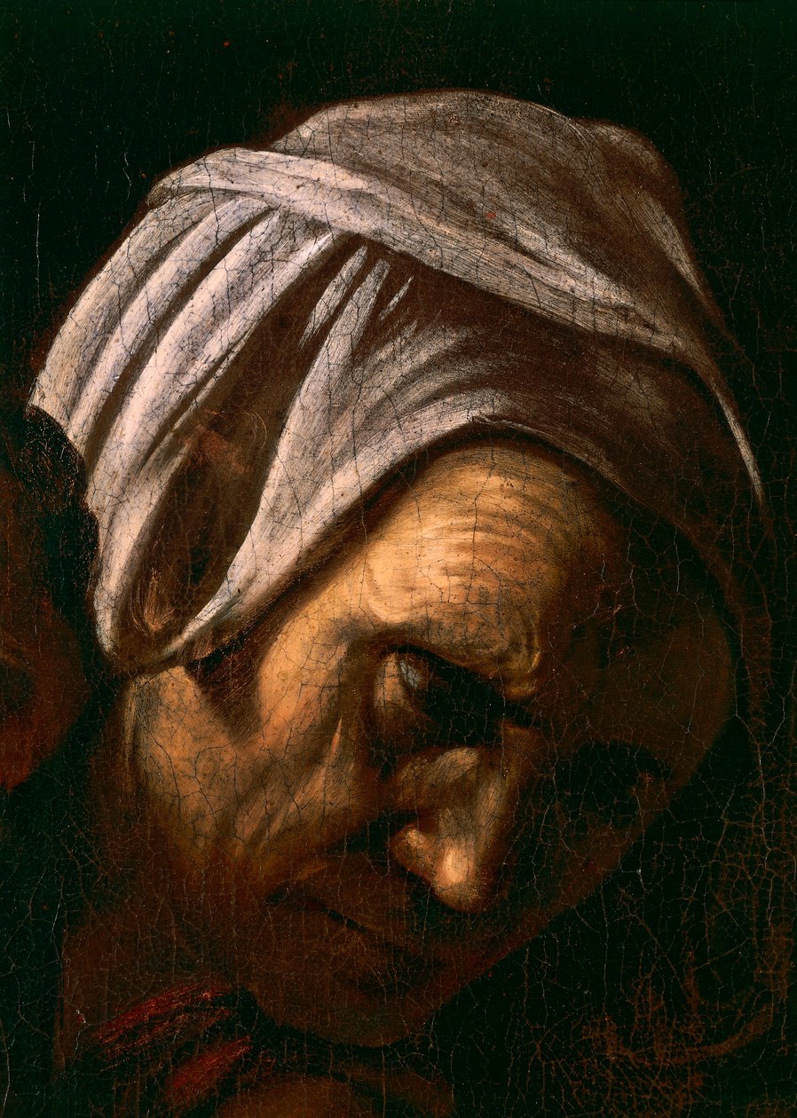 Salome tar emot Johannes Döparens huvud, detalj 1607-10 (olja och tempera på duk) av Michelangelo Merisi da Caravaggio