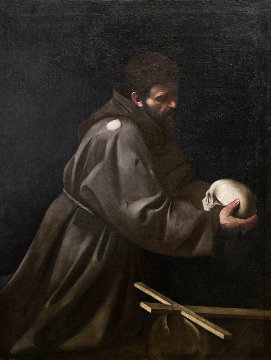 St Francis i meditation av Michelangelo Merisi da Caravaggio