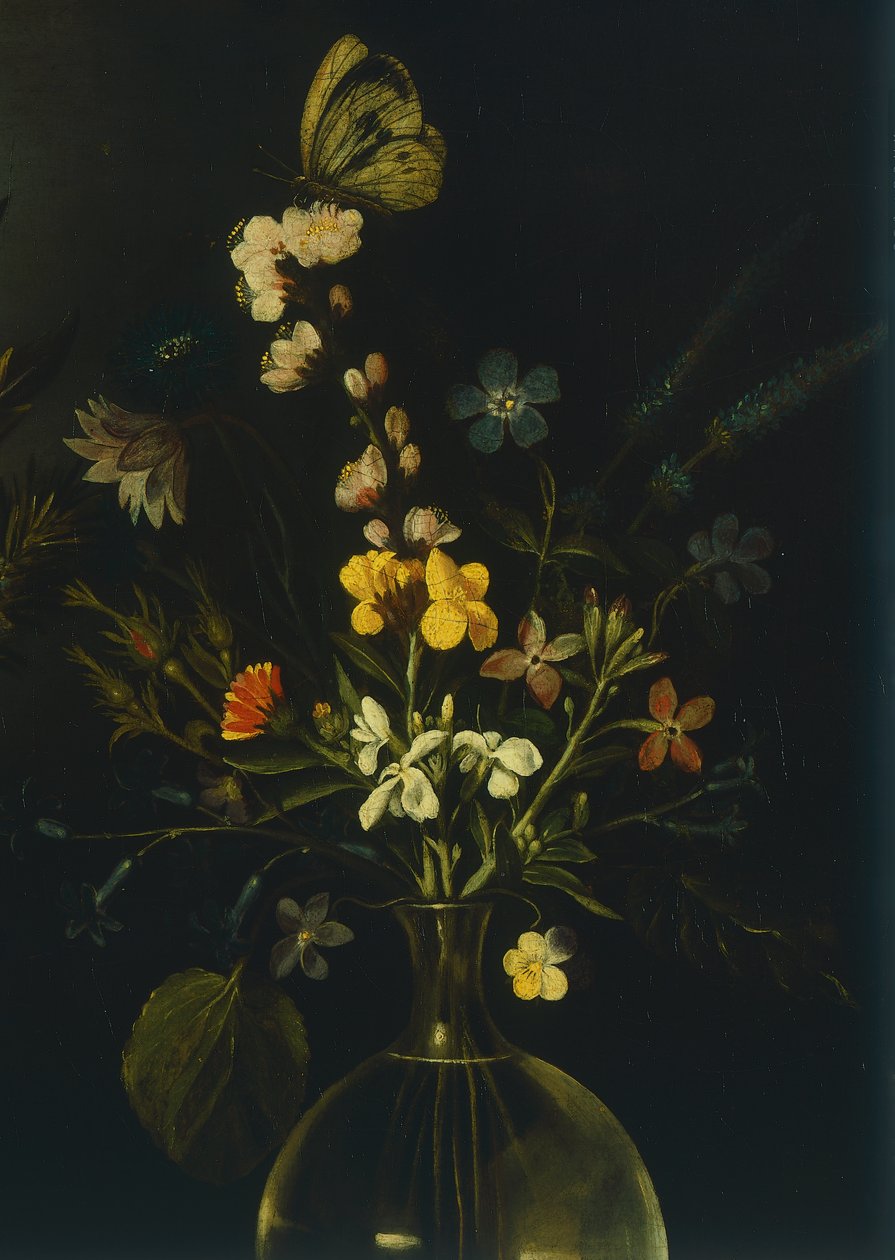 Stilleben med blommor och frukt, av Master of the Hartford Still Life, c.1600-10 (olja på duk) av Michelangelo Merisi da Caravaggio