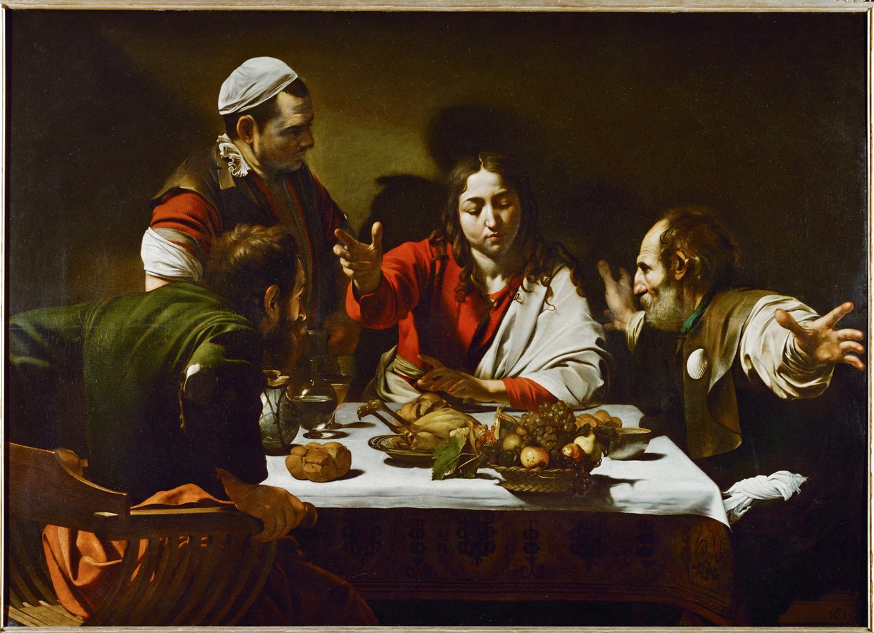 Nattvarden vid Emmaus ... (olja på duk) av Michelangelo Merisi da Caravaggio