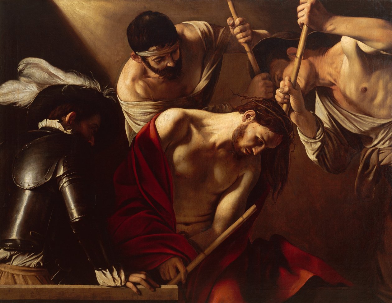 The Crowning with Thorns, c.1603 (olja på duk) av Michelangelo Merisi da Caravaggio