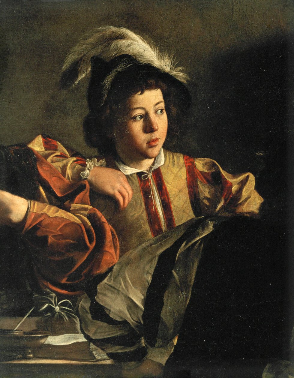 Matteus kallelse ... (målning på duk) av Michelangelo Merisi da Caravaggio