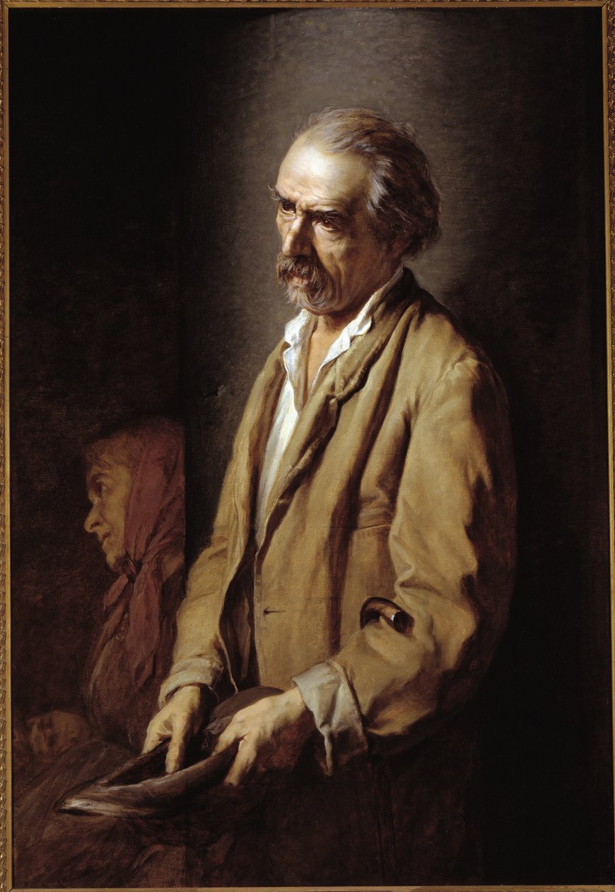 Självporträtt (Självporträtt) Målning av Michelangelo Pittatore (1825-1903) 1894 Dim 107x73 cm Asti, Pinacoteca Civica av Michelangelo Pittatore