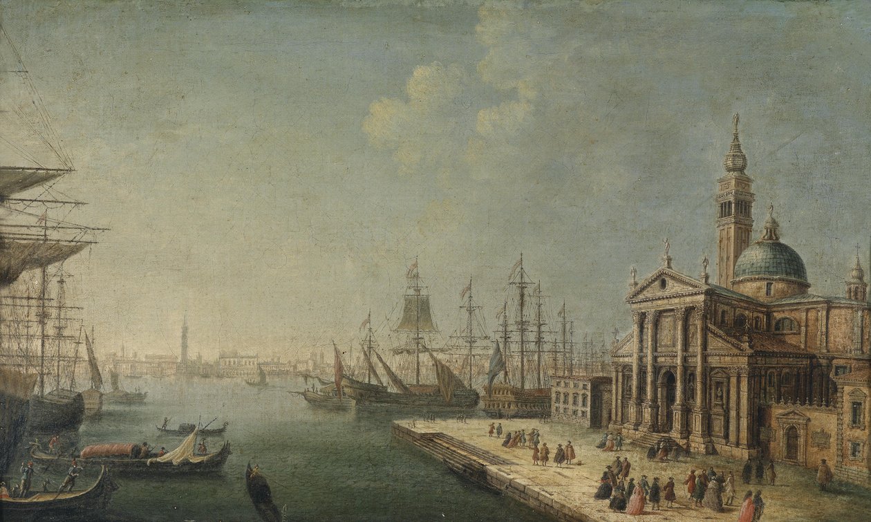 A View of the Bacino di San Marco from the Church and Island of San Giorgio Maggiore av Michele Marieschi