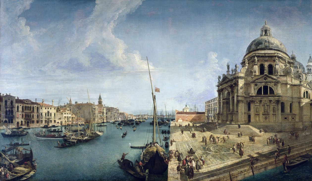 Ingång till Canal Grande och Santa Maria della Salute, Venedig av Michele Marieschi