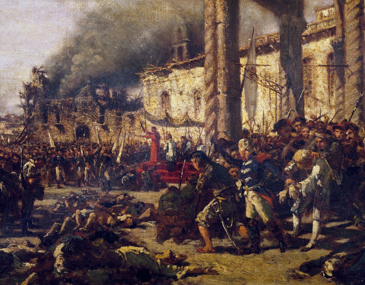 Altamura Massacres, av Michele Cammarano (1835-1920), Neapolitanska republiken, Italien av Michele Cammarano