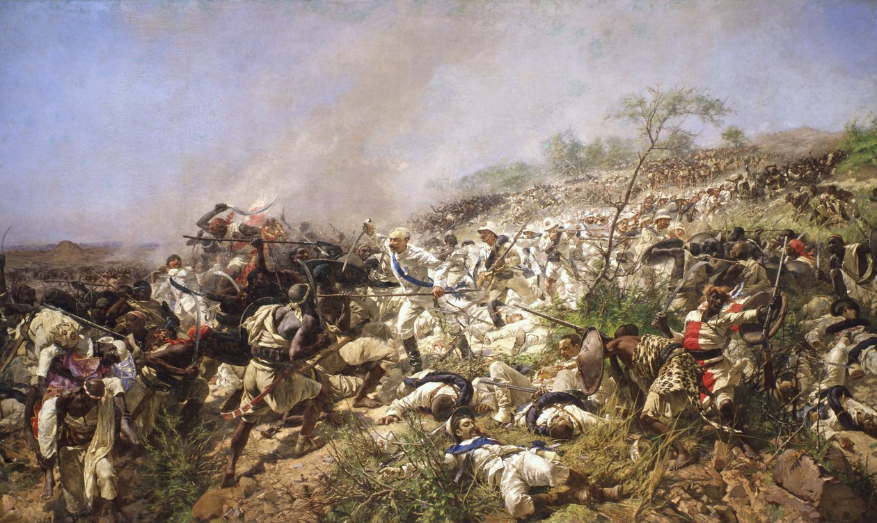 Slaget vid Dogali, 1896 av Michele Cammarano