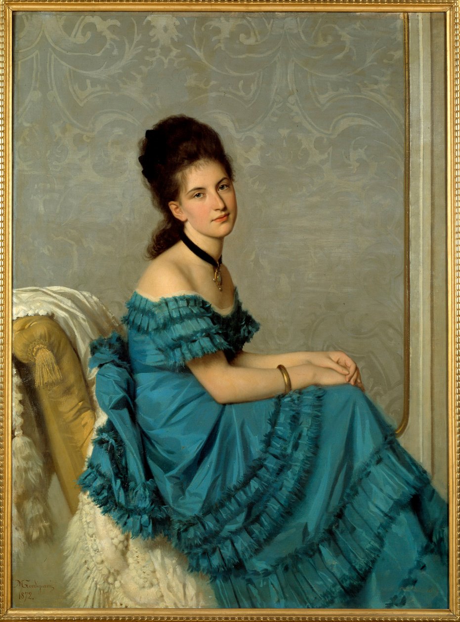 Porträtt av Adelaide Banti. Målning av Michel Gordigiani (1830-1909) av Michele Giordigiani