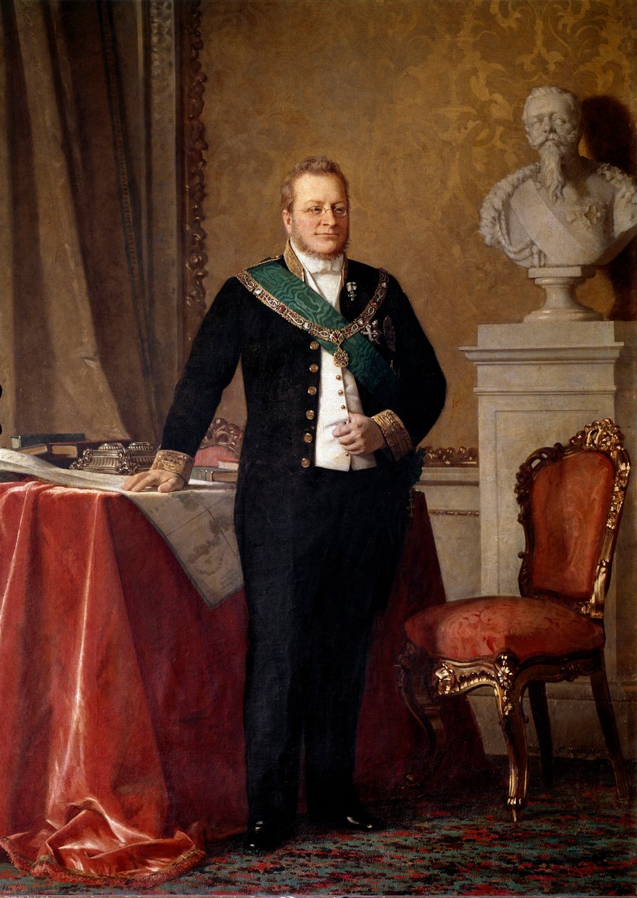 Porträtt av Camillo Benso, greve av Cavour (olja på duk) av Michele Giordigiani