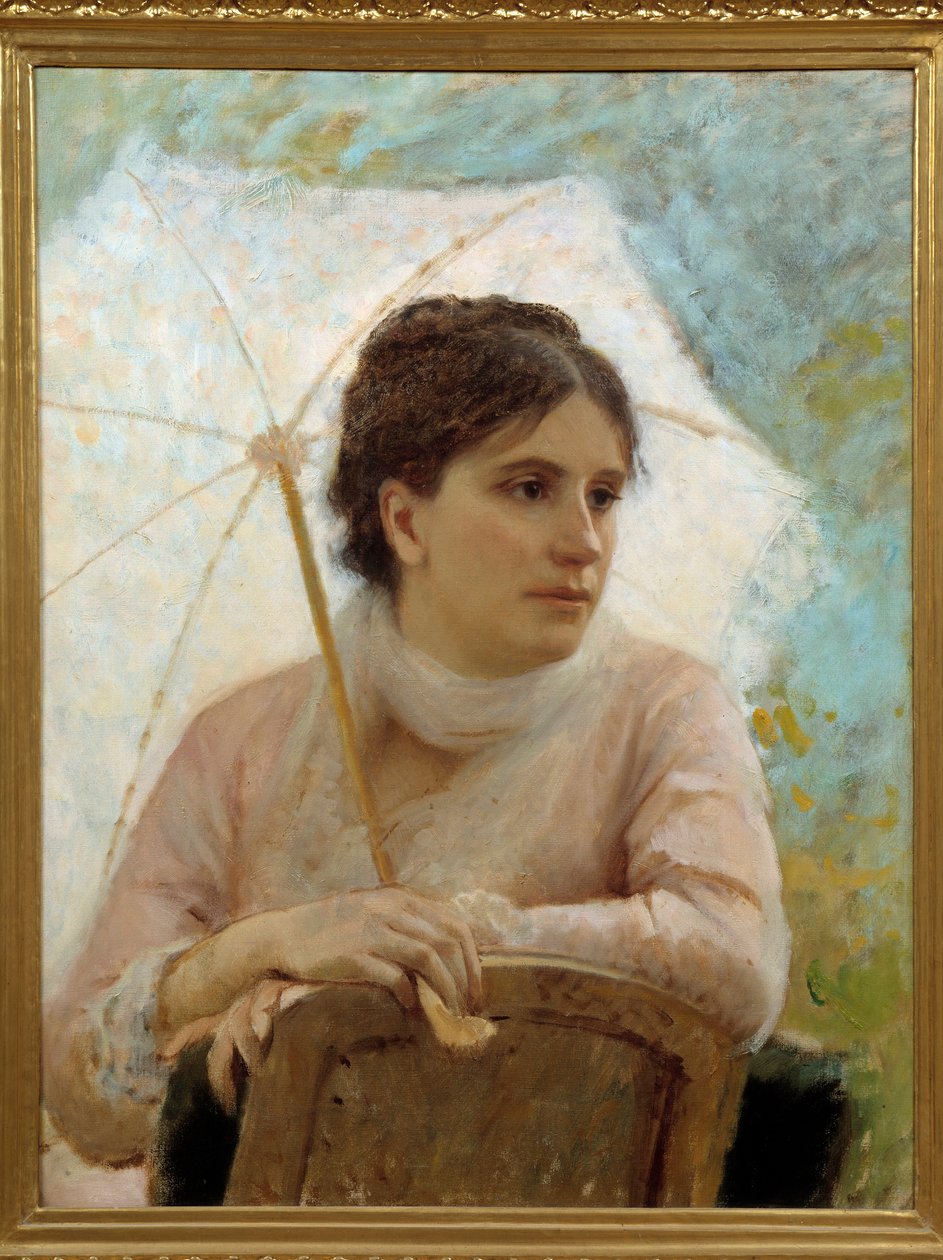 Porträtt av Gabriella Coujere, konstnärens hustru. Målning av Michele Gordigiani (1830-1909) av Michele Giordigiani