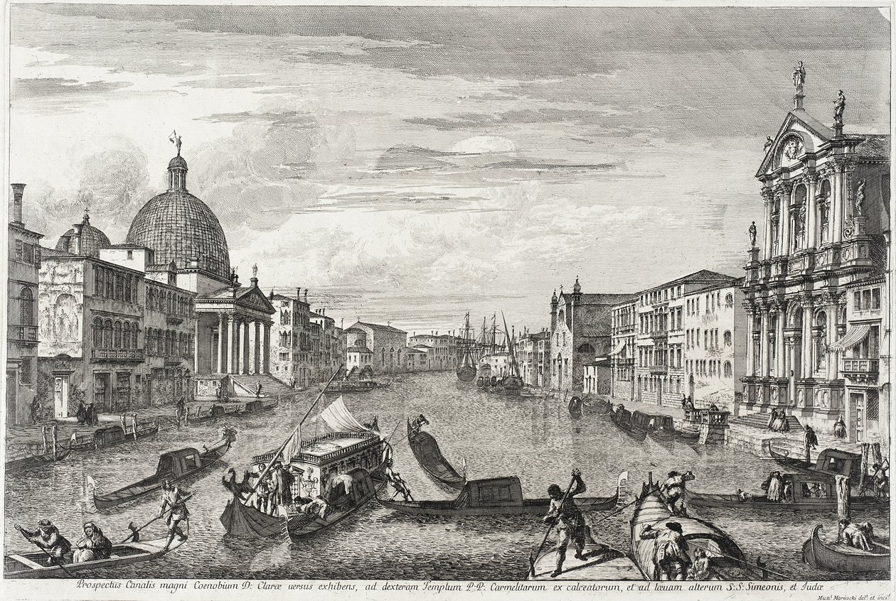 Canal Grande mellan San Simeone Piccolo och Santa Chiara av Michele Marieschi