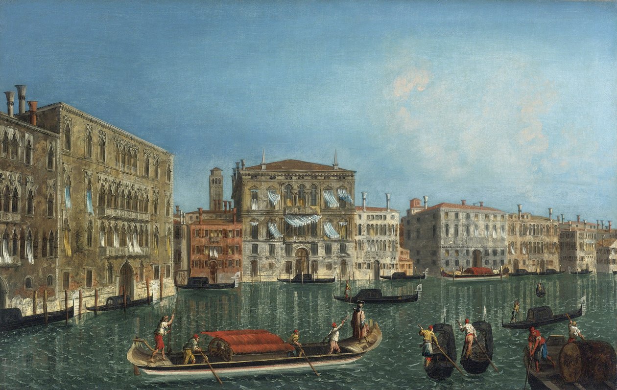 Canal Grande med Palazzo Foscari och Palazzo Balbi par Marieschi, Michele Giovanni av Michele Marieschi