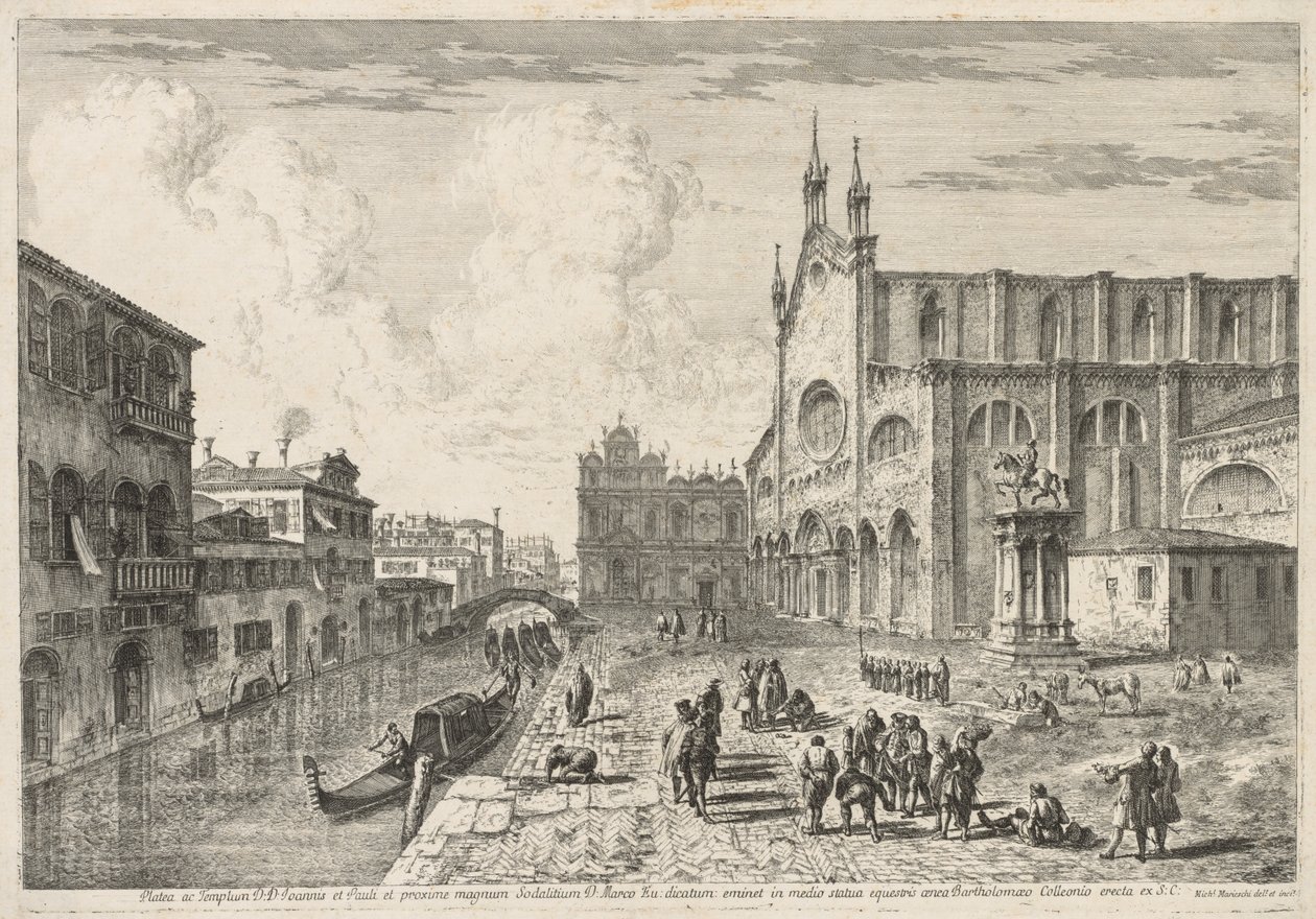 Utsikt över Venedig: Campo S. S. Giovanni e Paolo, 1741. av Michele Marieschi