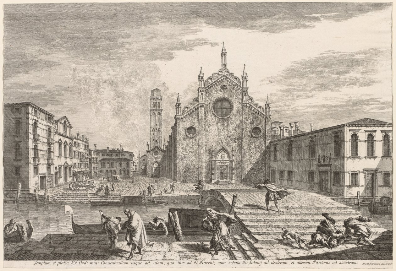 Utsikt över Venedig: Campo dei Frari, 1741. av Michele Marieschi