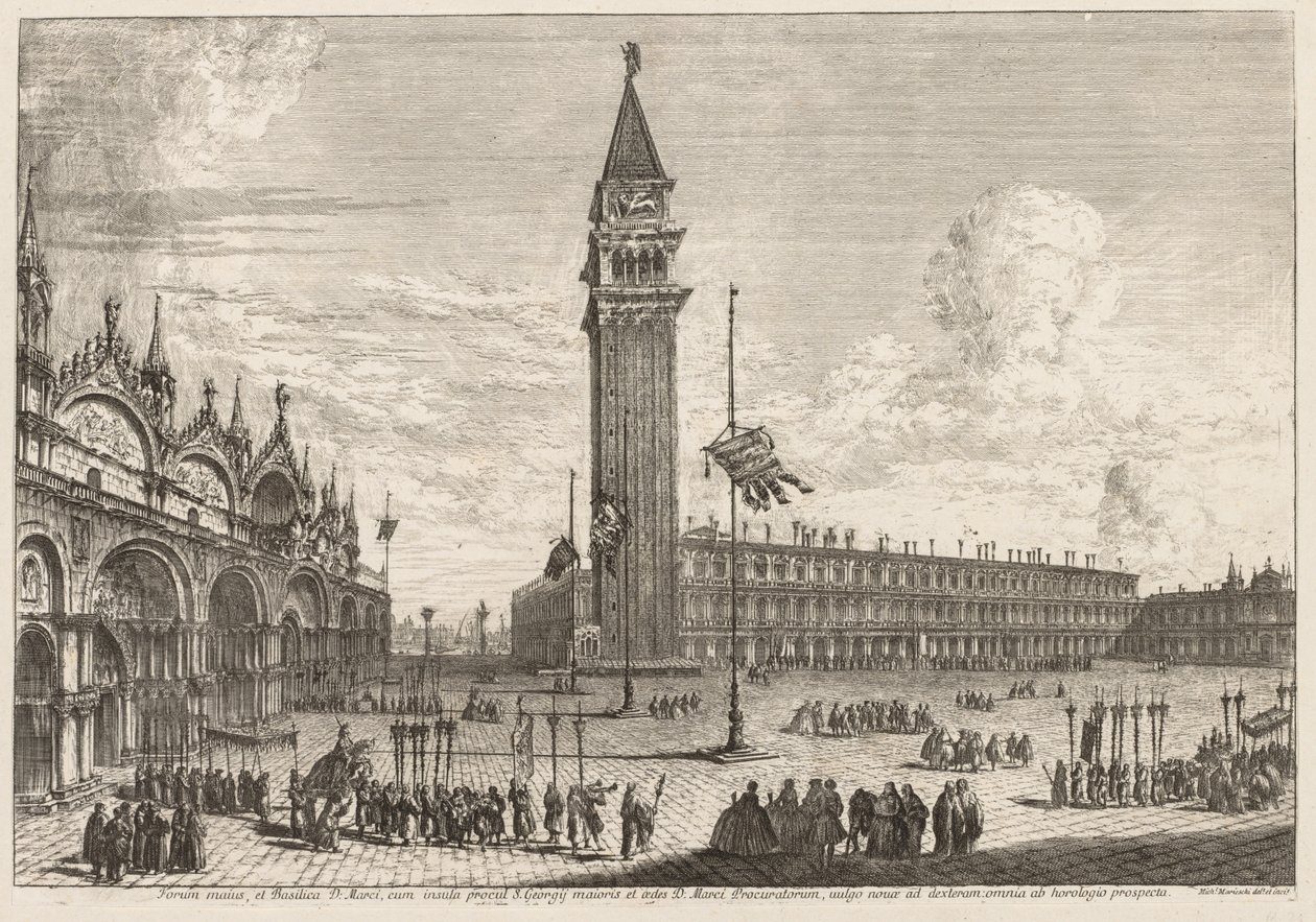 Utsikt över Venedig: Piazza och Piazzetta, 1741. av Michele Marieschi