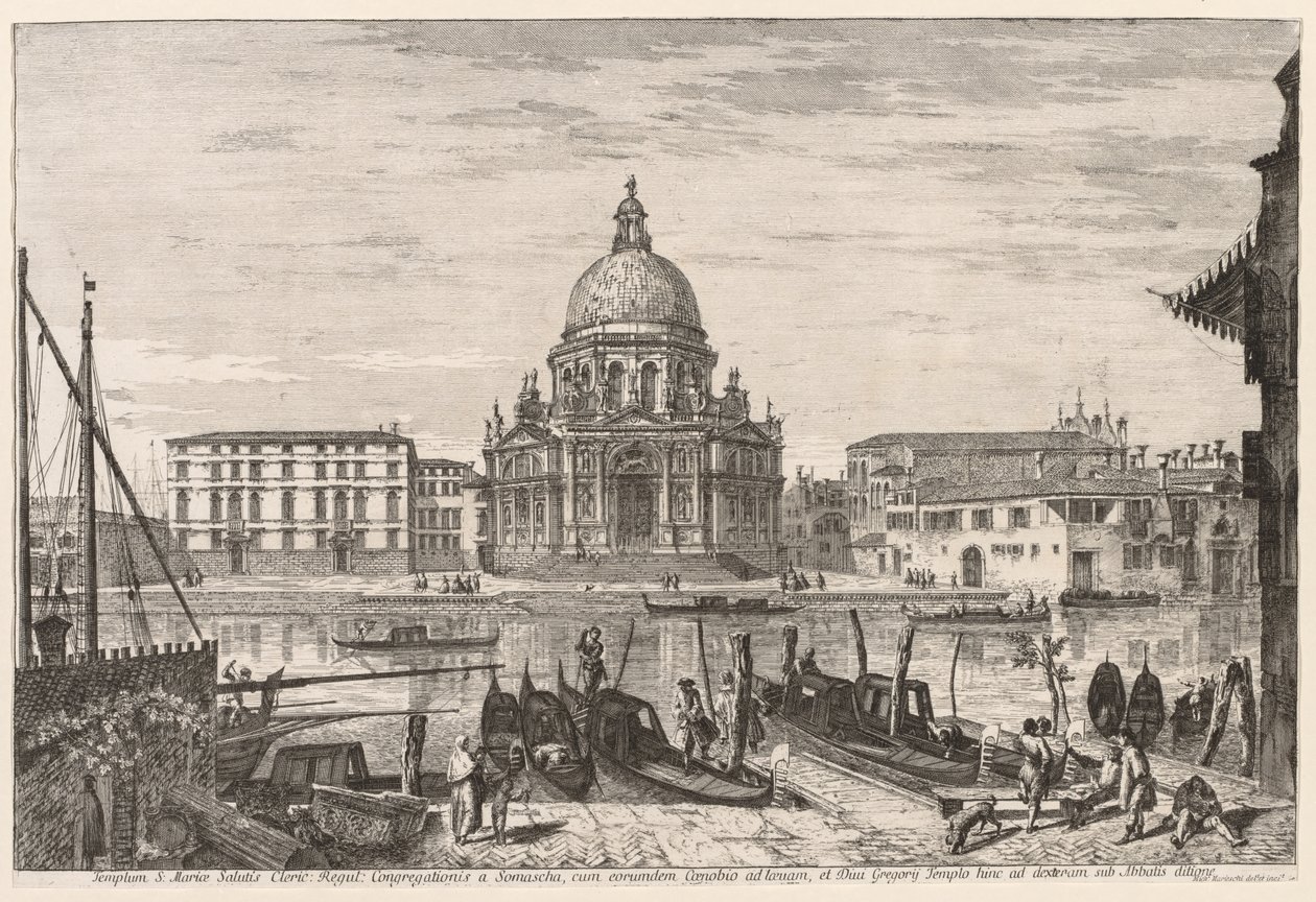 Utsikt över Venedig: S. M. Della Salute, 1741. av Michele Marieschi