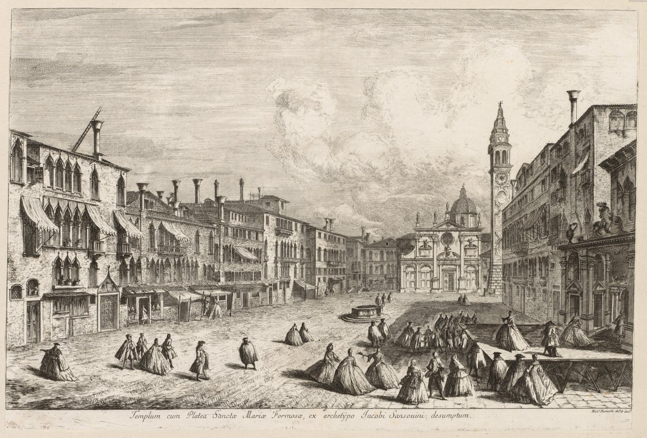Utsikt över Venedig: S. Maria Formosa, 1741. av Michele Marieschi