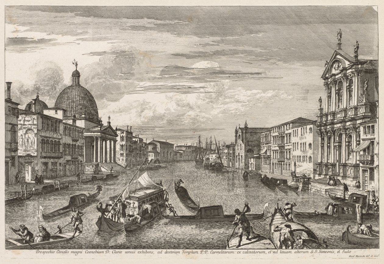 Utsikt över Venedig: Santa Chiara, 1741. av Michele Marieschi