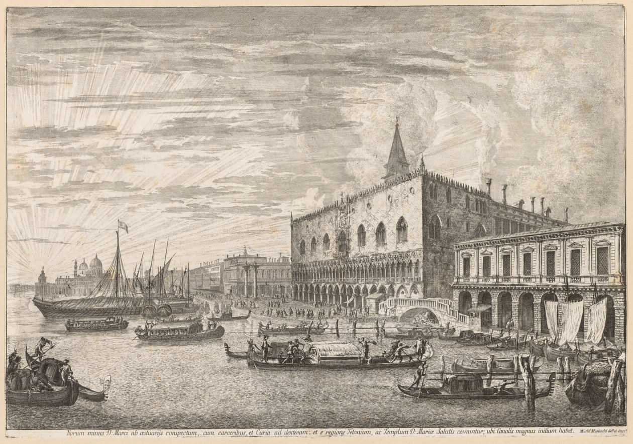 Utsikt över Venedig: Molo och S. M. Della Salute av Michele Marieschi