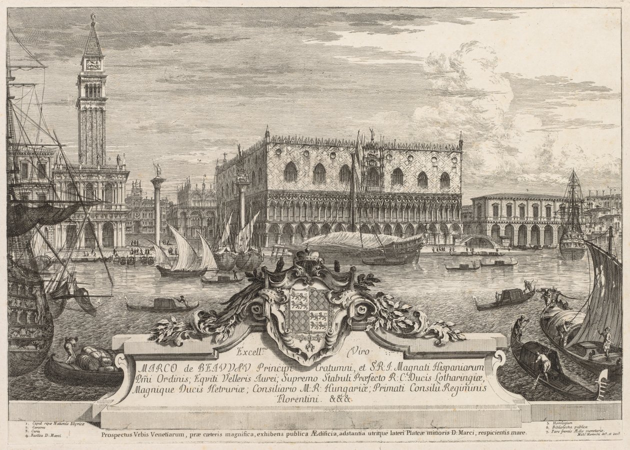 Utsikt över Venedig: Piazzetta och Ducal Palace, 1741. av Michele Marieschi