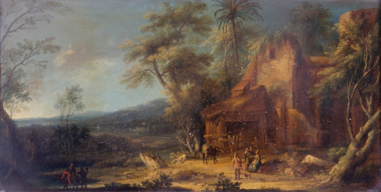 Landskap med ruin av Michele Pagano