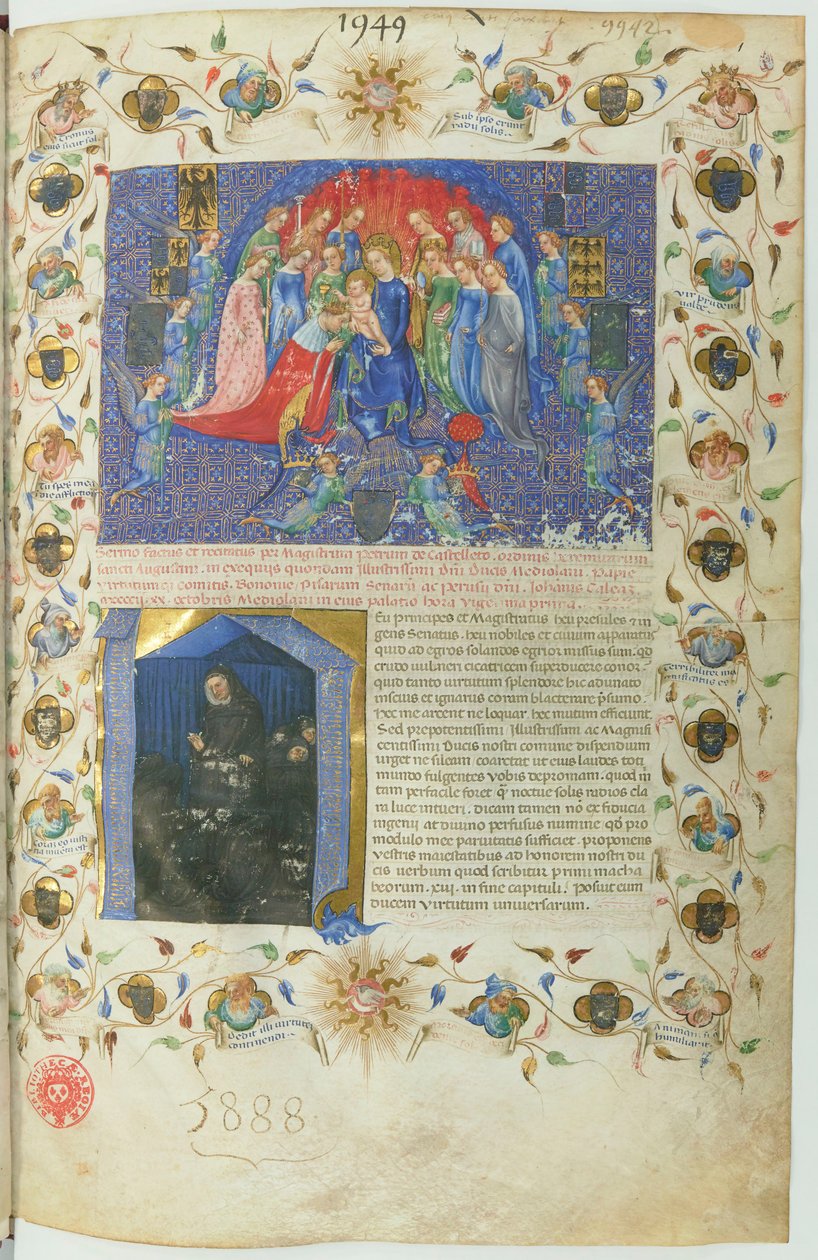 Genealogi över släkten Visconti (BNF, ms lat. 5888) btv1b10020318d, f13 av Michelino Molinari da Besozzo