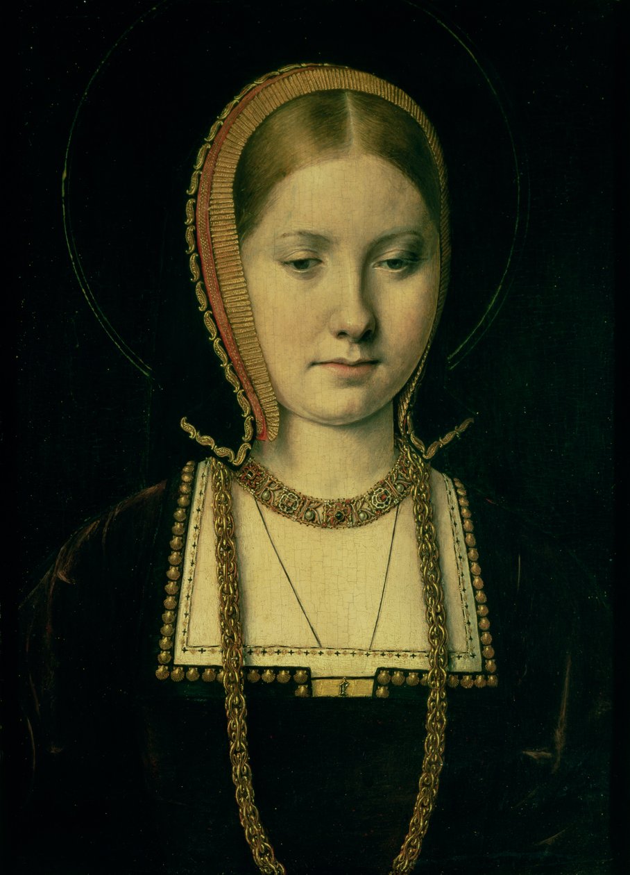 Porträtt av en kvinna, möjligen Katarina av Aragon (1485-1536), ca 15034 av Michiel Sittow
