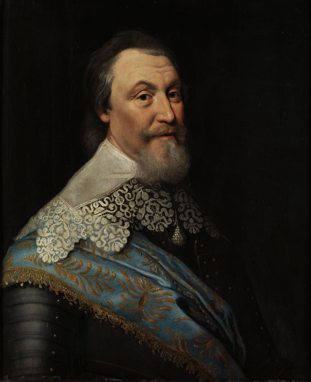 Portrait of the Swedish minister and commander of Axel Ochsenstierna Södermöre (1586 - 1654) by Queen Christina of Sweden av Michiel Jansz van Mierevelt