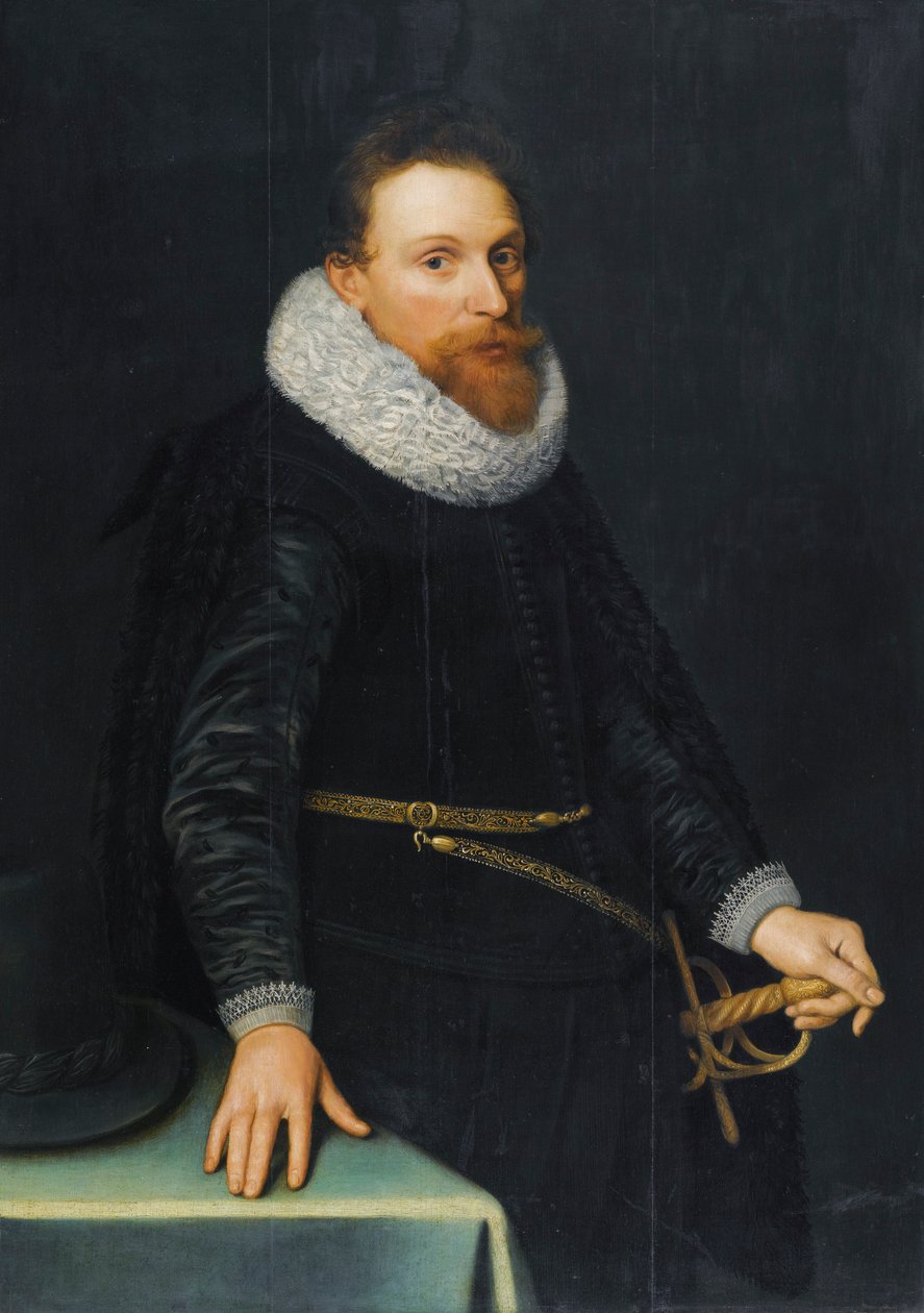 Porträtt av en gentleman, trekvarts längd, stående av Michiel Jansz van Mierevelt