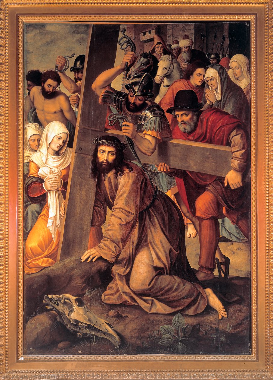 ""Christ portant sa croix" (Kristus bär korset) Peinture de Michiel Coxcie (Coxie) (1499-1592) av Michiel I Coxie or Coxcie