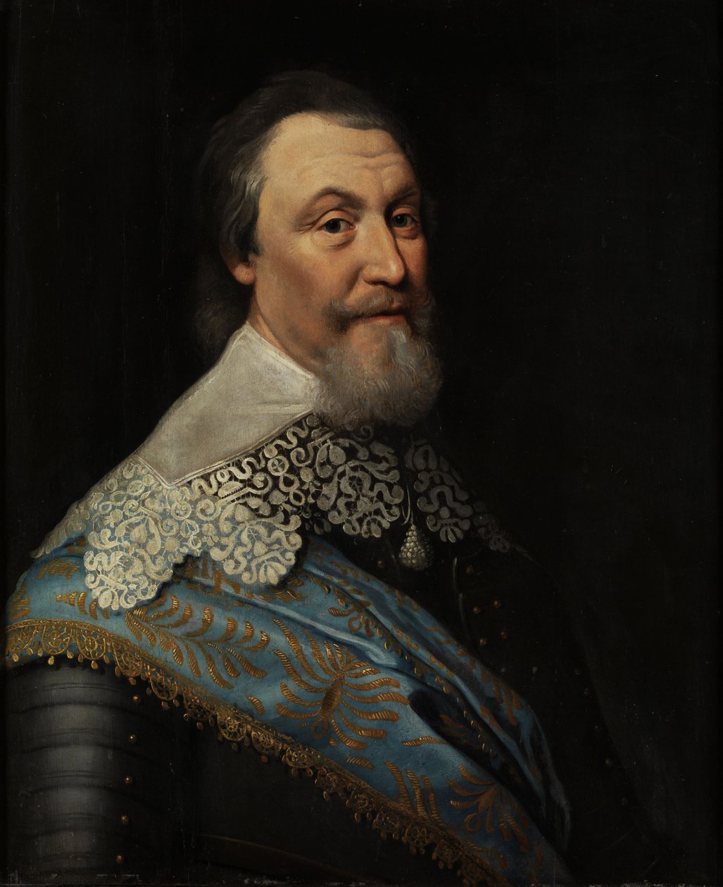 Portrait of Count Axel Oxenstierna (Oxenstjerna) (1583-1654), by Mierevelt, Michiel Jansz. van, Workshop of . Oil on wood. Dimension : 70x60 cm. Nationalmuseum Stockholm av Michiel Jansz. van Miereveld