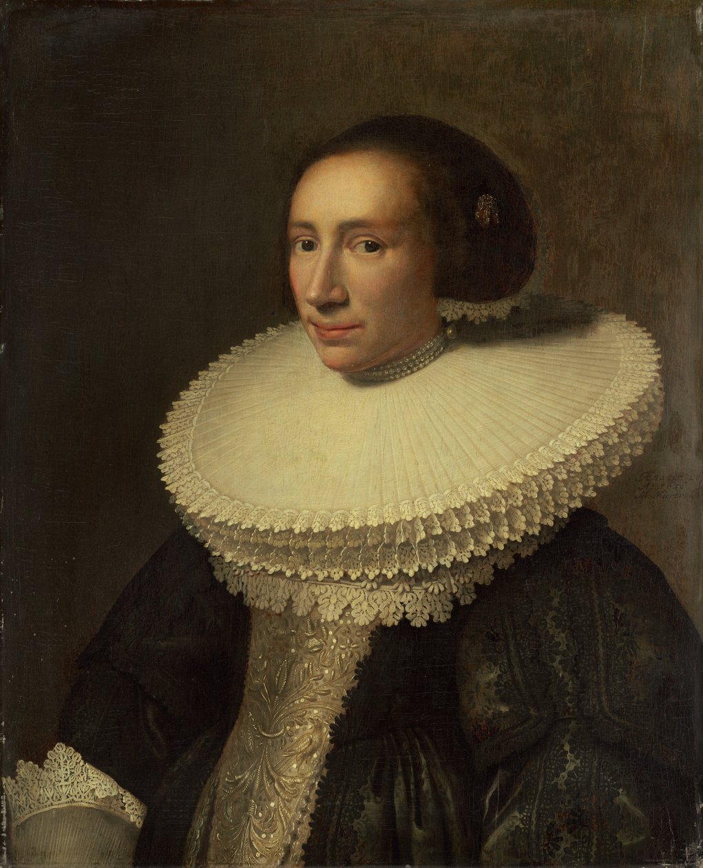 Porträtt av en dam med en ruff, 1638. av Michiel Jansz van Miereveld