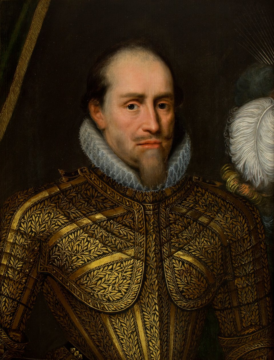 Porträtt av en man i rustning (olja på duk) av Michiel Jansz. van Miereveld