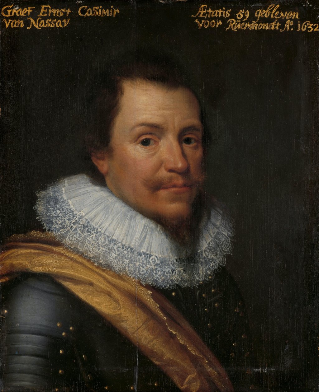 Porträtt av Ernst Casimir I, greve av Nassau-Dietz av Michiel Jansz van Mierevelt (workshop of)