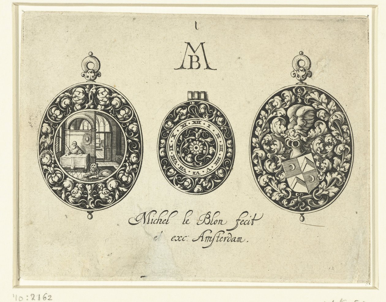 Två urhus och en urtavla, c.1620-26 av Michiel Le Blon