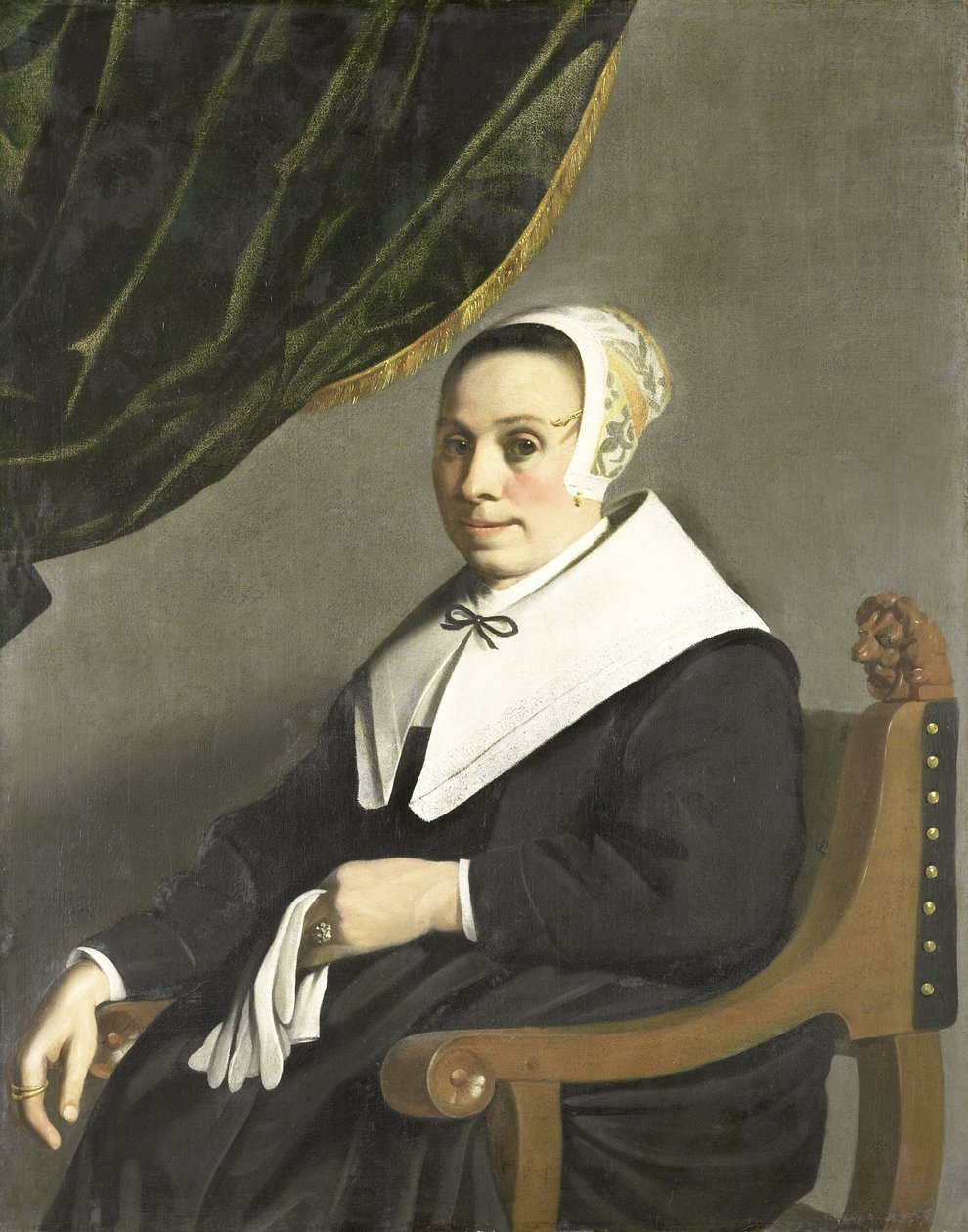 Porträtt av en kvinna av Michiel Servaesz (1628-1693) Nouts