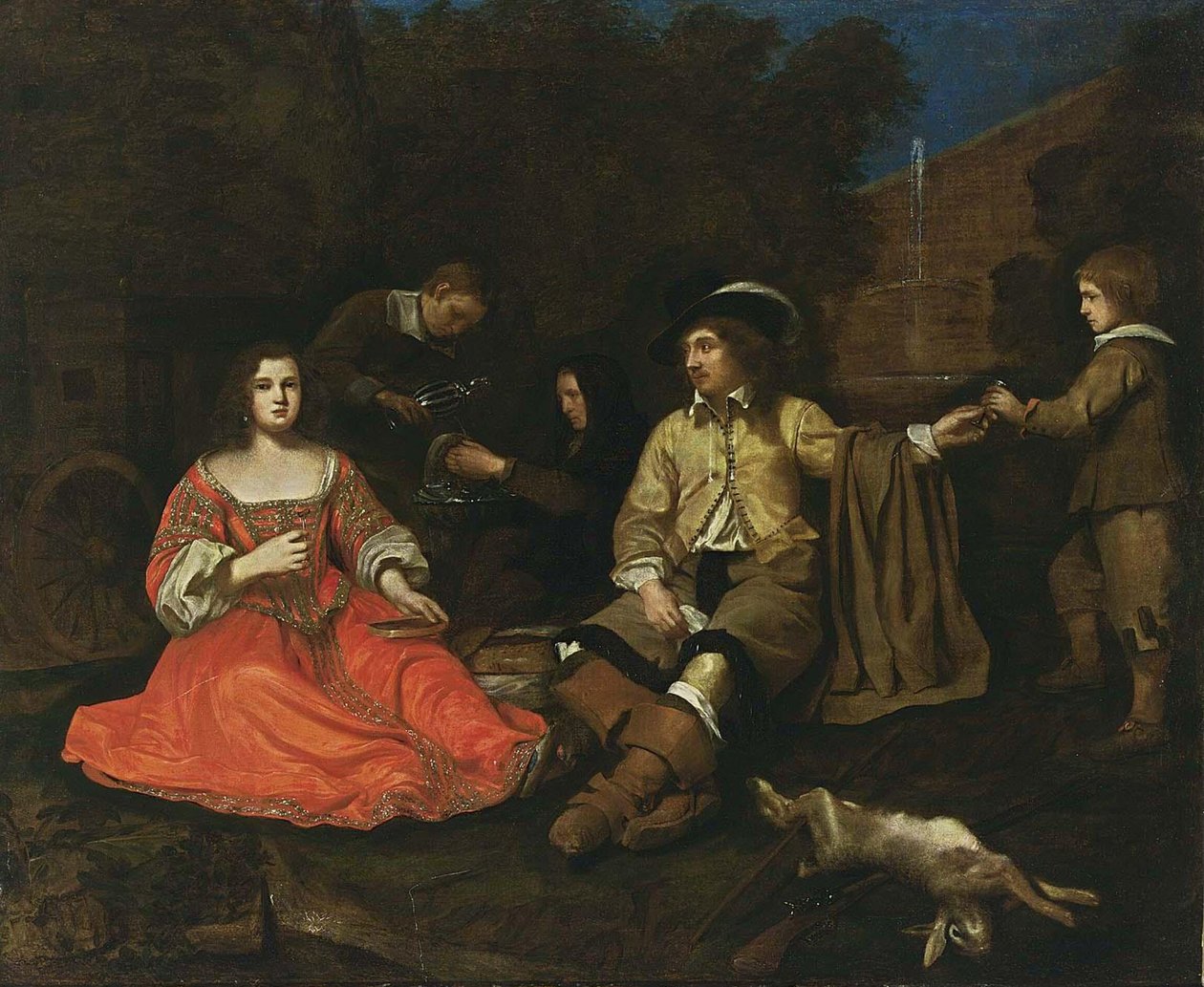Elegant jaktföretag som vilar av Michiel Sweerts