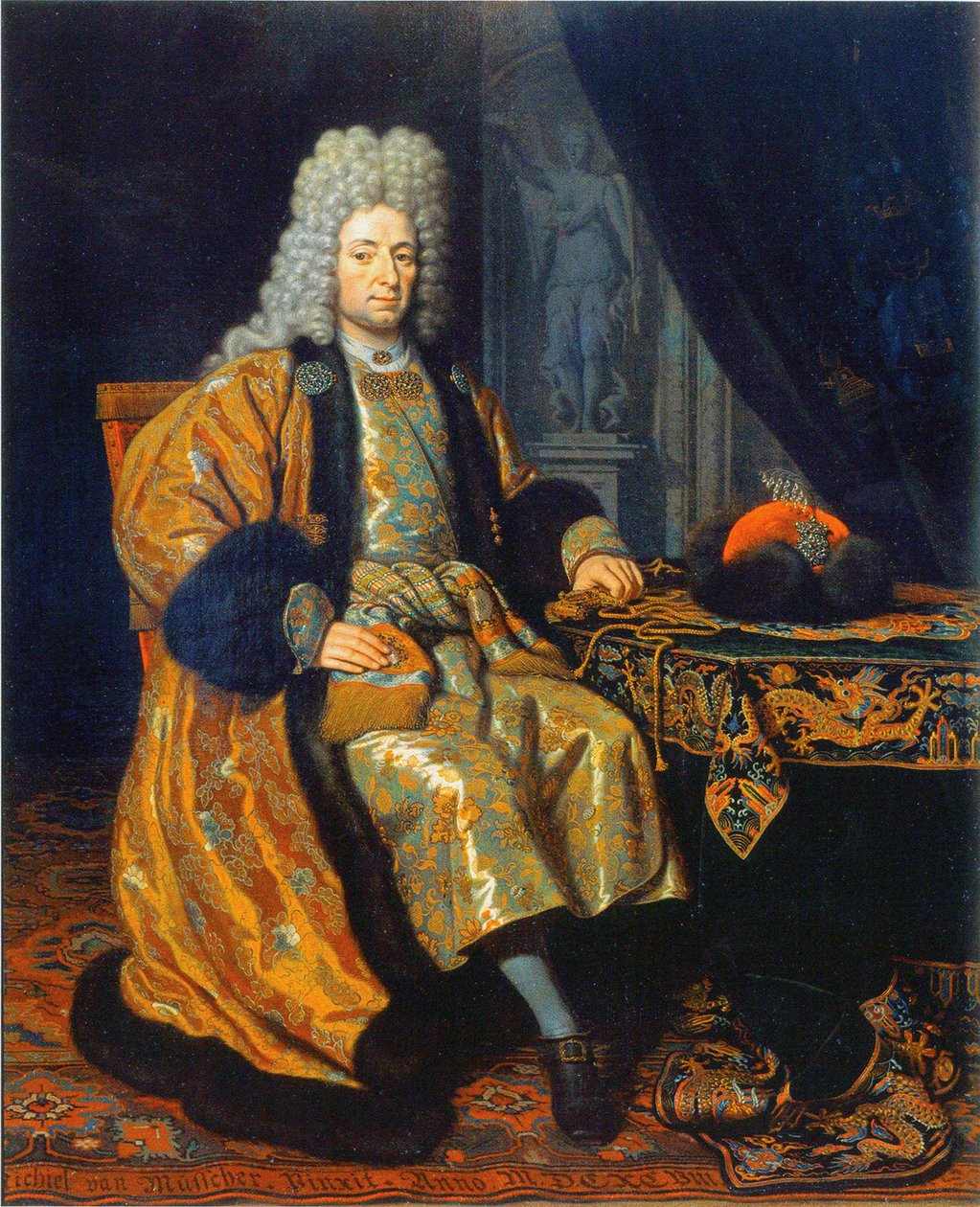 Porträtt av Francois Lefort 1656-1699, 1698 av Michiel van Musscher