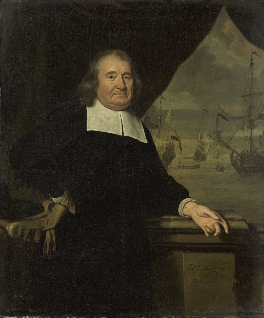 Porträtt av en kapten eller redare av Michiel van Musscher