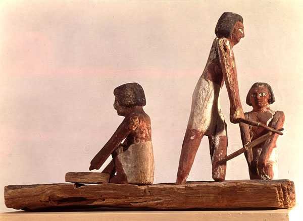 Modell av egyptiska tegelmakares kungarike, från Beni Hasan, ca 2000 f.Kr. (målad av Middle Kingdom Egyptian