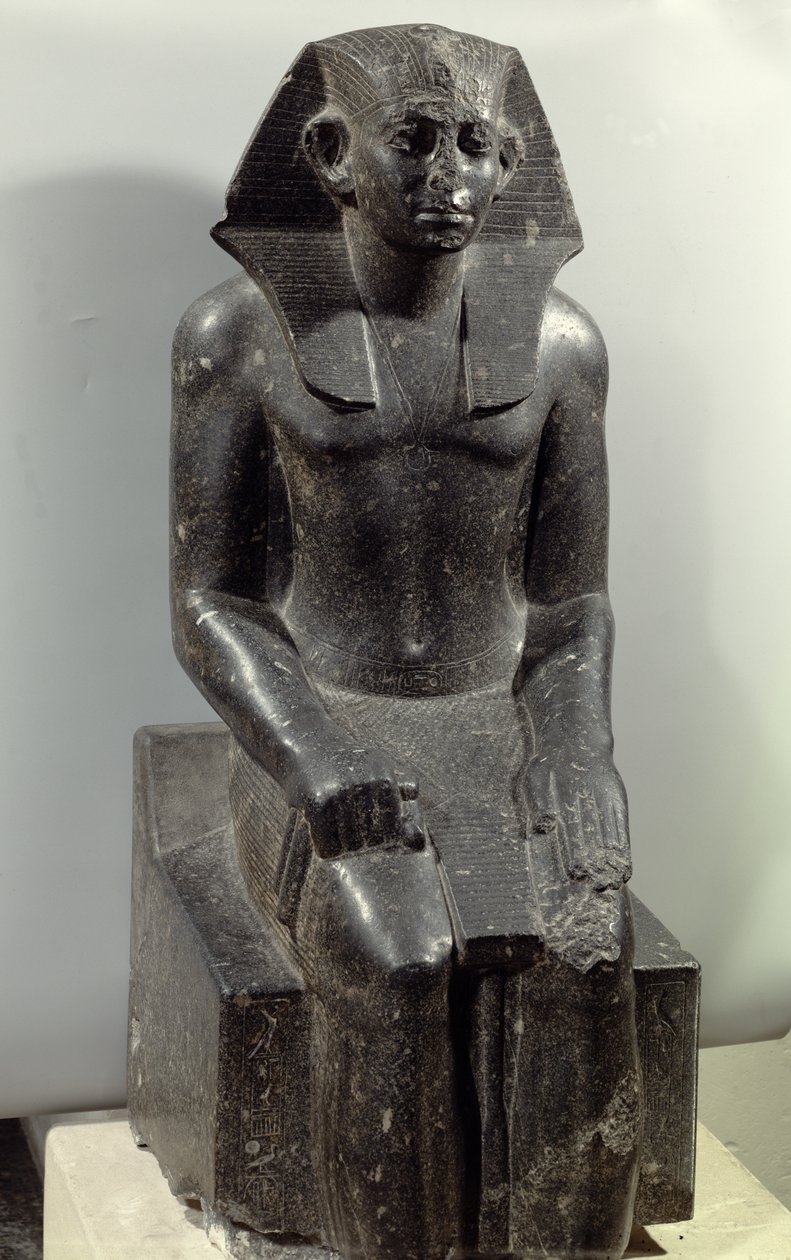 Staty av Sesostris III (1887-49 f.Kr.) som ung man (diorit) av Middle Kingdom Egyptian